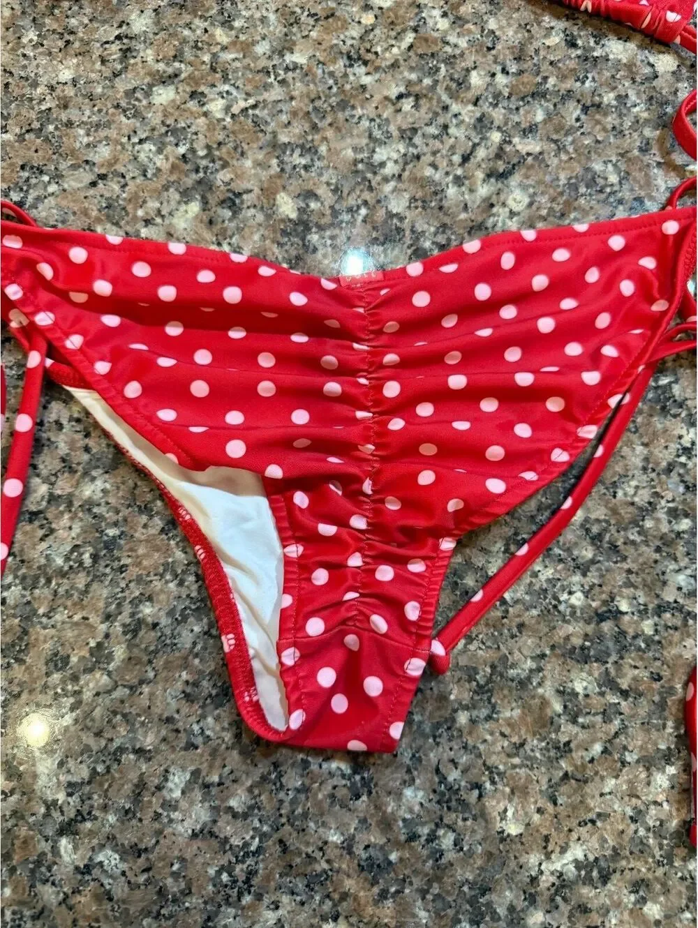 Doll & Co Red Polka Dot Bikini Set Made in USA. NEVER WORN